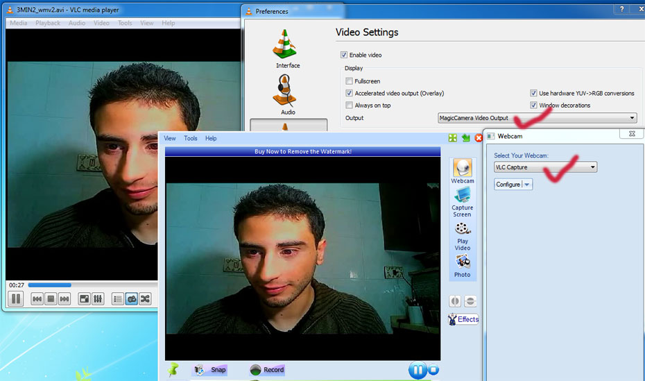 record webcam with vlc media player